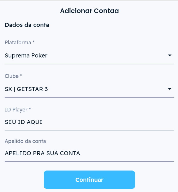 Tela de verificação de conta no Fichas 24 Horas